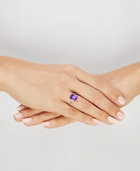 Amethyst (2-9/10 ct. t.w.) and Diamond (1/10 Split Shank Ring 14k Gold