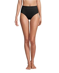 Lands' End Women's Long Tummy Control High Waisted Bikini Swim Bottoms