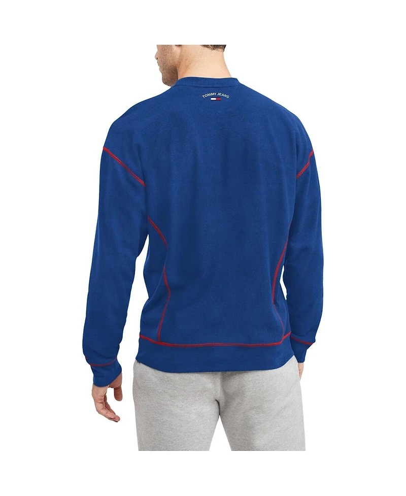Men's Tommy Jeans Royal Philadelphia 76ers Peter French Terry Pullover Sweatshirt