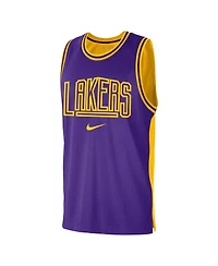 Men's Nike Purple, Gold Los Angeles Lakers Courtside Versus Force Split Dna Performance Mesh Tank Top