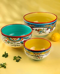 Euro Ceramica Zanzibar Nesting Bowls, Set of 3