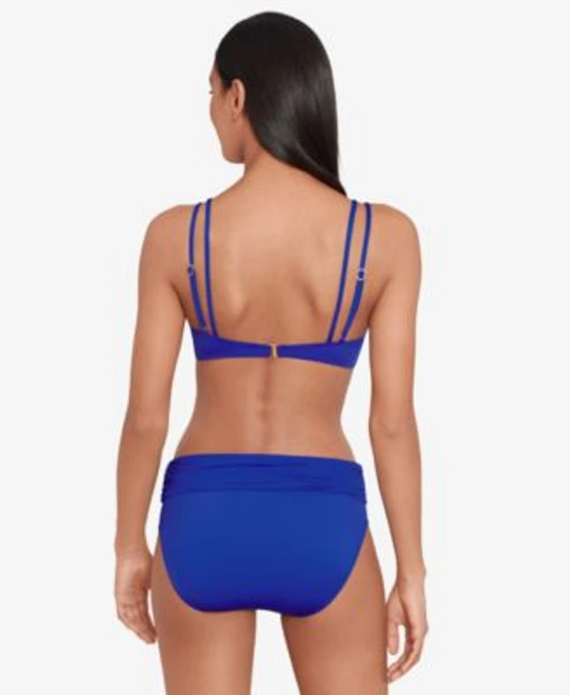 Lauren Ralph Lauren Womens Twist Front Bikini Top Ruched Bikini Bottoms