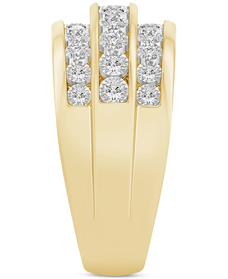 Diamond Triple Row Band (3/4 ct. t.w.) in 14k Gold
