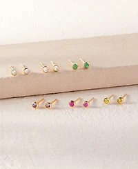 brook & york Natural Stones 14K Gold-Plated Vermeil Sage Birthstone Earrings