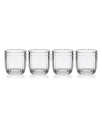 Fitz and Floyd Beaded 10-oz Double Old Fashioned Glasses 4-Piece Set
