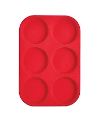 Mrs. Anderson's Baking Set of 2 Silicone 6-Cup Muffin Top Pan, Bpa Free, Non-Stick European-Grade Silicone, 13.18" x 9" x 0.6"
