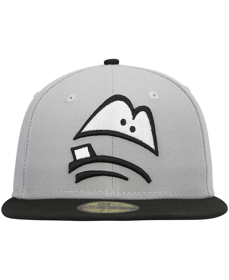Men's New Era Gray Lansing Lugnuts Authentic Collection Road 59FIFTY Fitted Hat