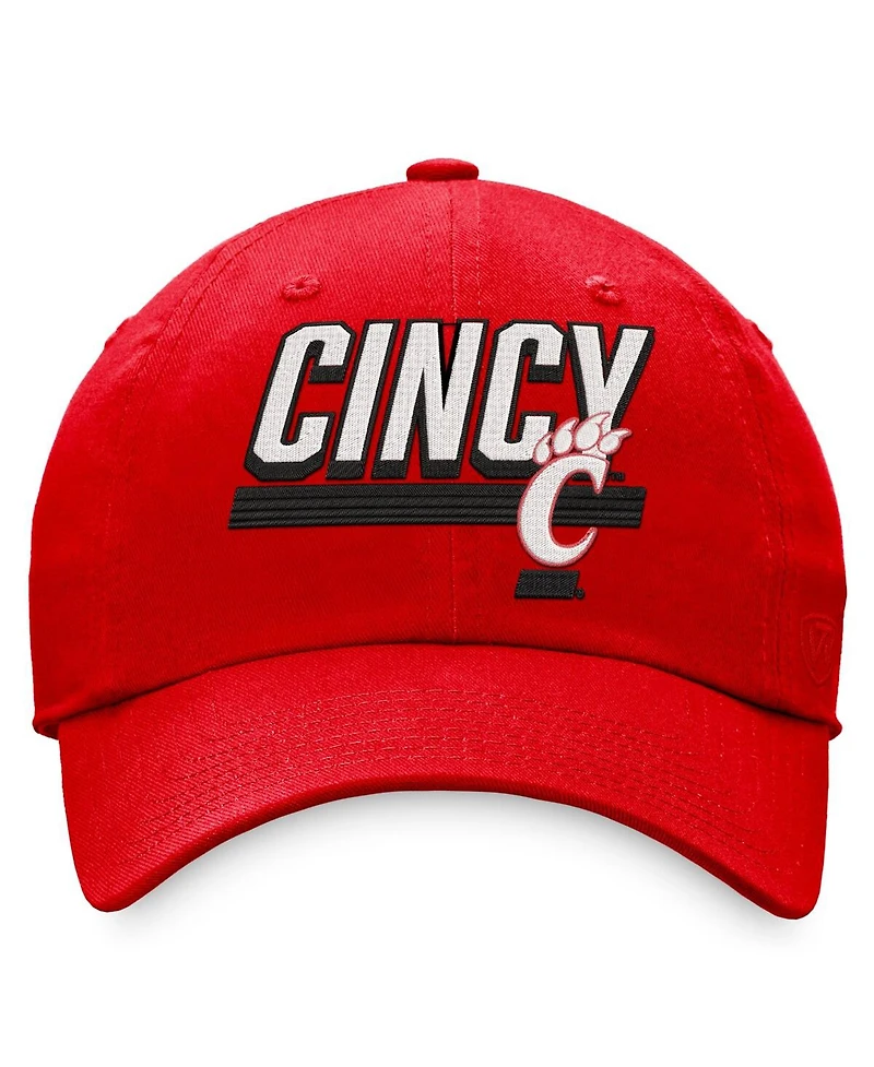 Men's Top of the World Red Cincinnati Bearcats Slice Adjustable Hat