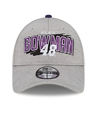 Men's New Era Gray Alex Bowman Name Splash 9FORTY Snapback Adjustable Hat