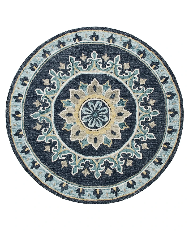 Lr Home Valentin Vlnta-569 5' x 5' Round Area Rug