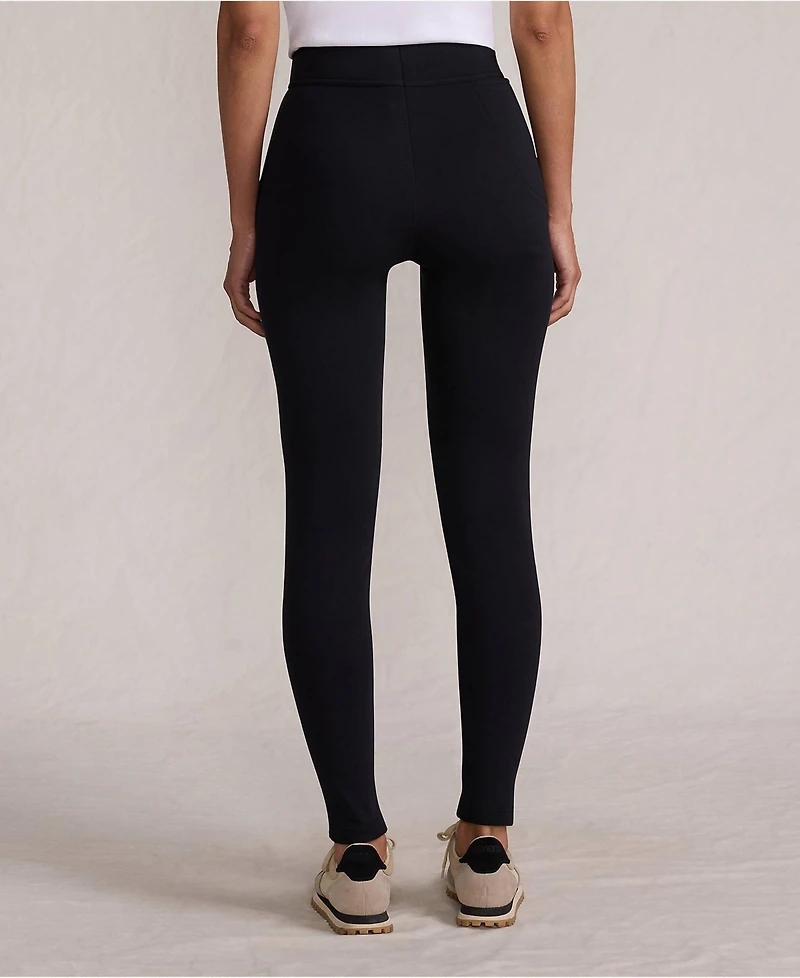 Lands' End Women's High Rise Serious Sweats Fleece Lined Pocket Leggings