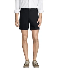 Lands' End Men's No Iron 6" Plain Front Chino Short