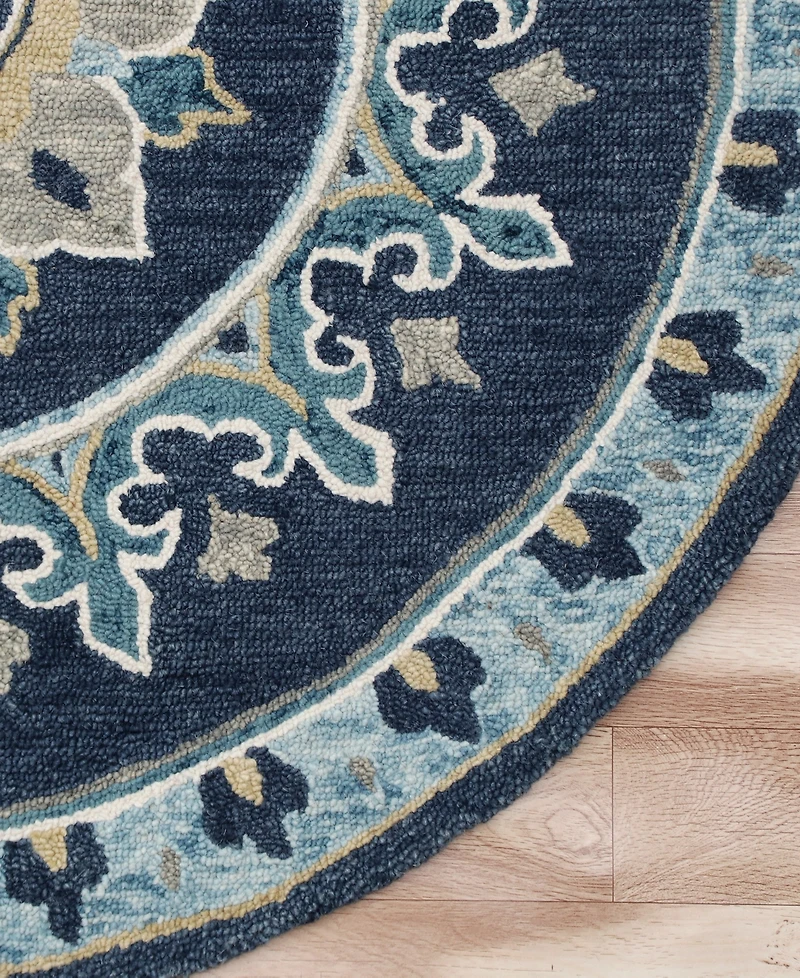 Lr Home Valentin Vlnta-569 7' x 7' Round Area Rug