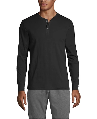 Lands' End Men's Knit Rib Pajama Henley