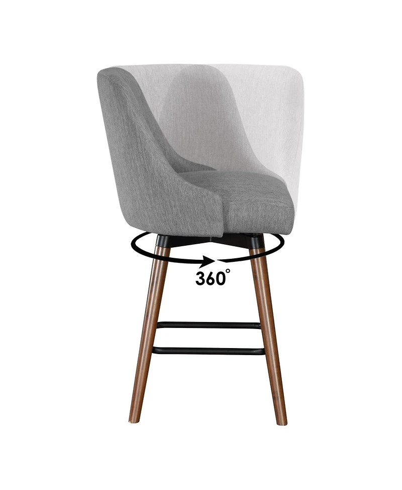 Bagford 26" Swivel Counter Stool with Legs Fabric