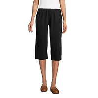 Lands' End Plus Sport Knit High Rise Elastic Waist Pull On Capri Pants