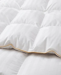 Unikome 500 Thread Count Cotton Fabric All Season Classic Stripped White Goose Down Fiber Comforter