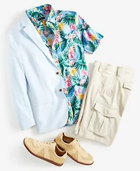 Club Room Mens Seersucker Blazer Tropical Print Shirt Cargo Shorts Separates Created For Macys