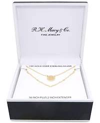 Initial Disc Layered Pendant Necklace in 18k Gold-Plated Sterling Silver, Created for Macy's