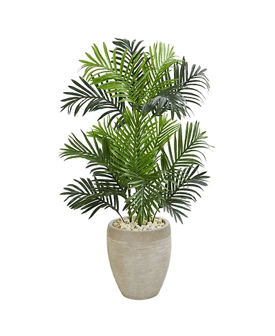 Nearly Natural Paradise Palm Artificial Tree in Sand Colored Planter