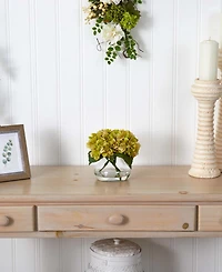 Nearly Natural Blooming Hydrangea w/Vase