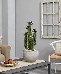 Nearly Natural 2.5' Cactus Artificial Plant in Bowl Planter
