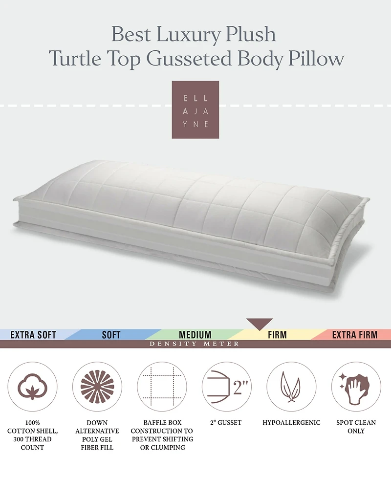 Ella Jayne Soft Plush Turtle Top Gusseted Body Pillow