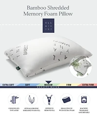 Ella Jayne Rayon from Bamboo Adjustable Density Shredded Memory Foam Pillow, Standard/Queen