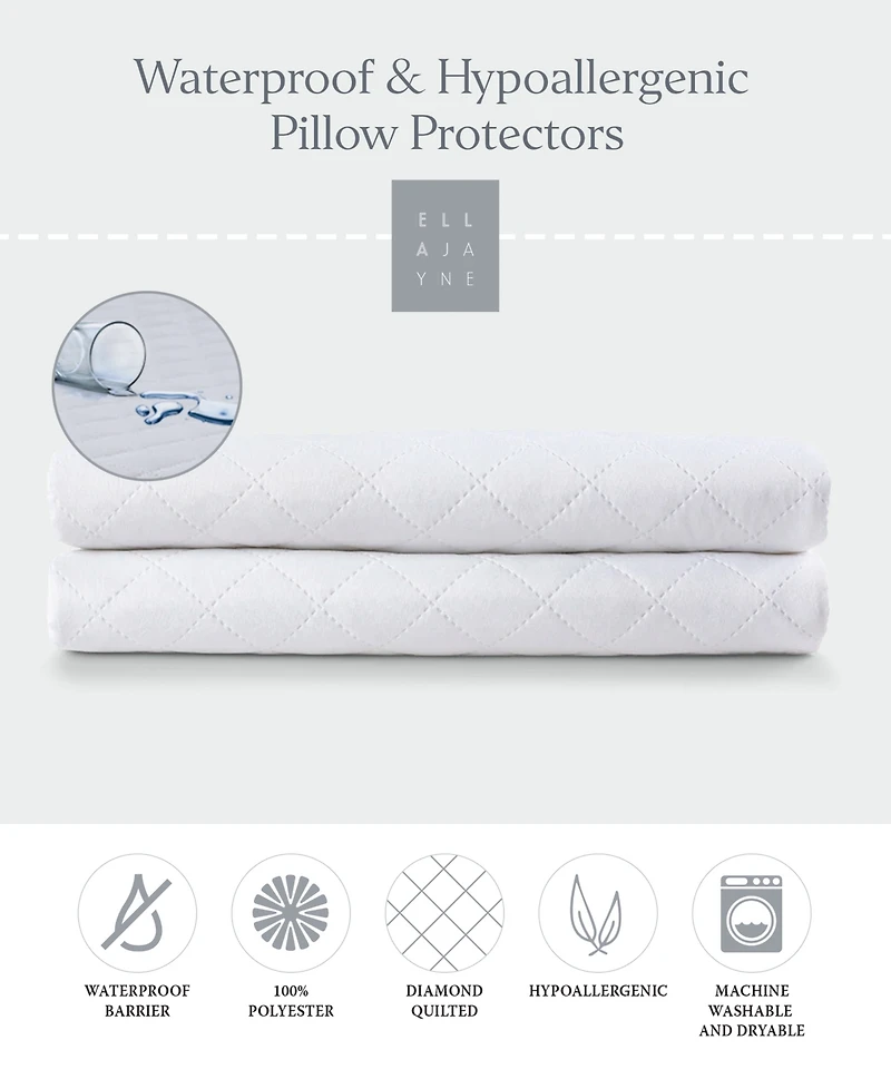 Ella Jayne Water Resistant 2-Pack Pillow Protectors, Standard