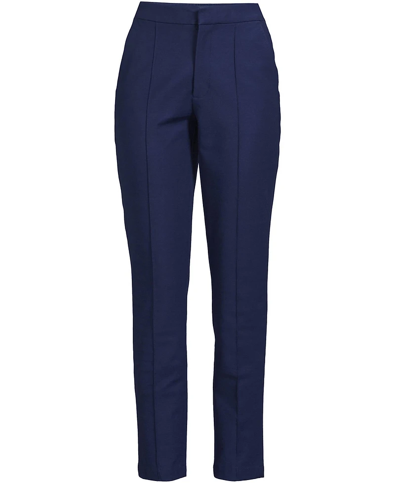 Lands' End Women's Plus High Rise Bi Stretch Pintuck Pencil Ankle Pants