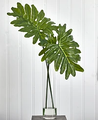 Nearly Natural Selloum Artificial Plant in Glass Cylinder Vase