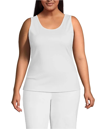 Lands' End Women's Plus Cotton Tank Top