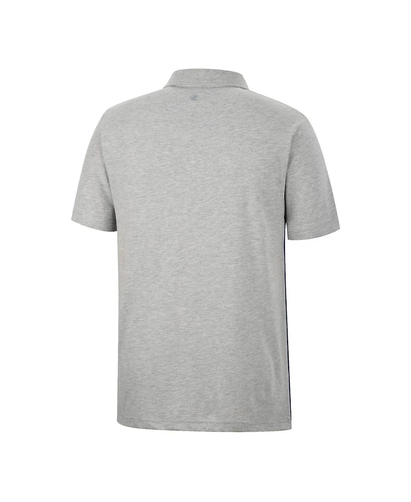 Men's Colosseum Navy, Heathered Gray Notre Dame Fighting Irish Caddie Polo Shirt
