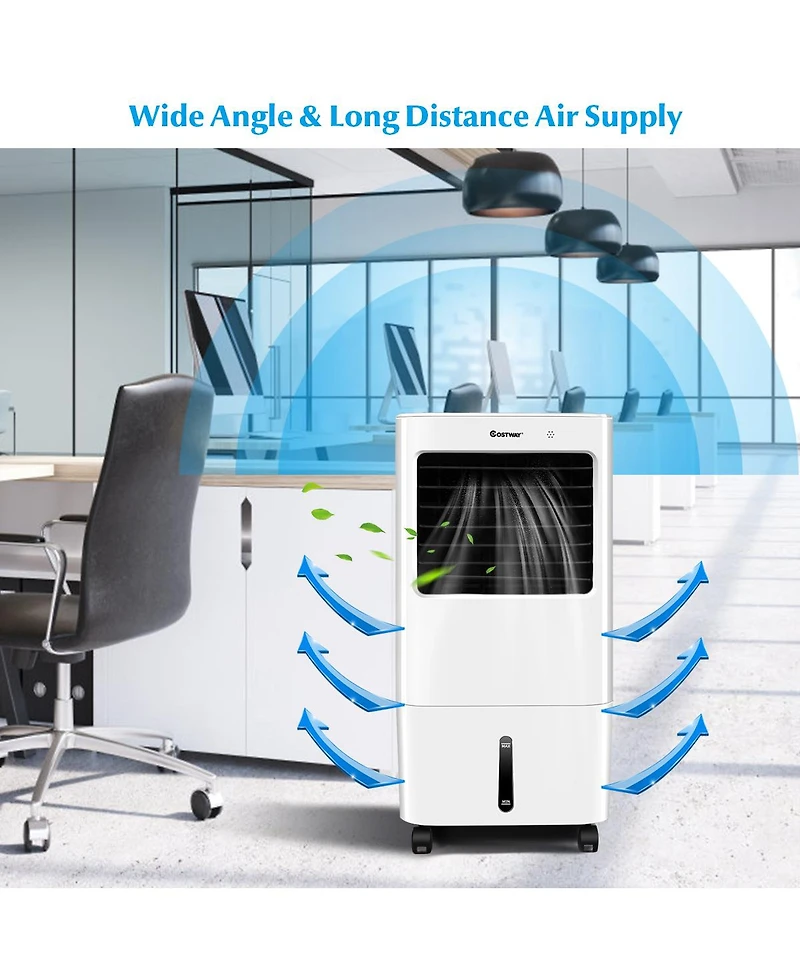 Evaporative Portable Air Cooler Fan & Humidifier w/ Remote Control 7.5 Timer