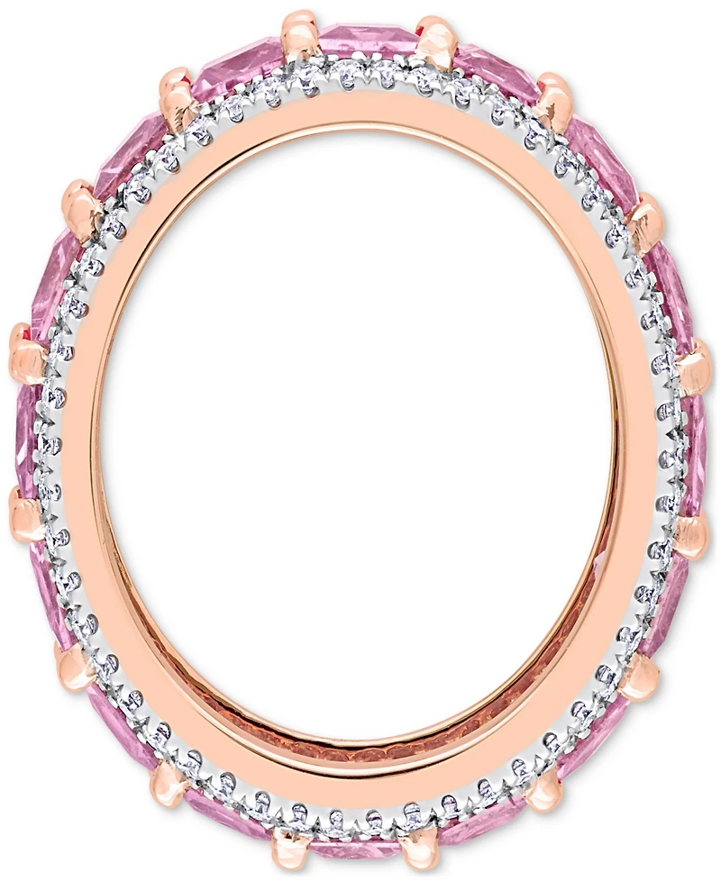 Pink Sapphire (5-5/8 ct. t.w.) & Diamond (5/8 ct. t.w.) Eternity Band in 14k Rose Gold