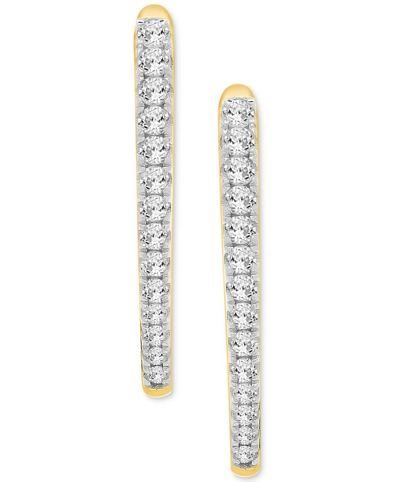 Diamond Pointed Hoop Earrings (1/2 ct. t.w.) in Sterling Silver & 14k Gold-Plate