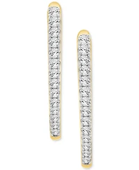 Diamond Pointed Hoop Earrings (1/2 ct. t.w.) in Sterling Silver & 14k Gold-Plate