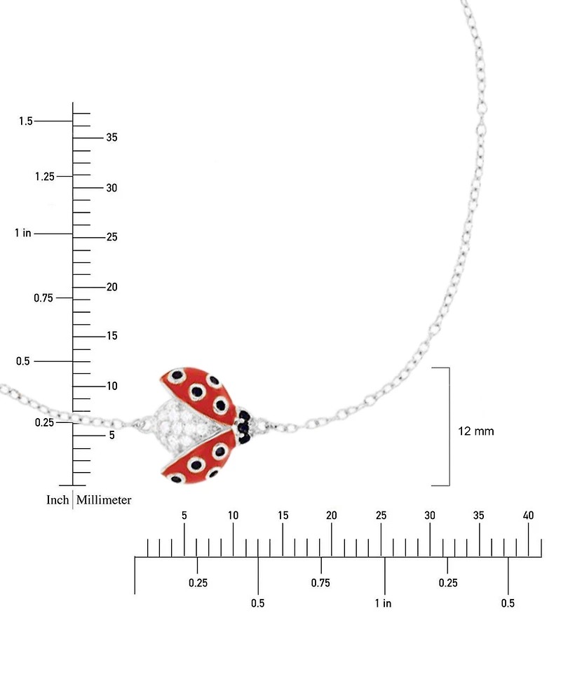 Cubic Zirconia & Enamel Ladybug Bolo Bracelet
