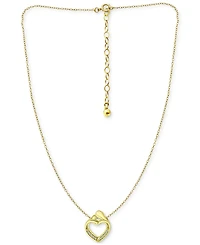 Giani Bernini Cubic Zirconia "Mother & Child" Heart Pendant Necklace in 18k Gold-Plated Sterling Silver and Sterling Silver, 16" + 2" extender, Create