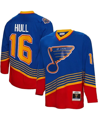 Men's Mitchell & Ness Brett Hull Blue St. Louis Blues 1995 Blue Line Player Jersey
