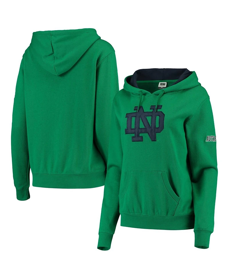 Women's Stadium Athletic Kelly Green Notre Dame Fighting Irish Big Logo Pullover Hoodie