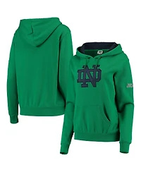 Women's Stadium Athletic Kelly Green Notre Dame Fighting Irish Big Logo Pullover Hoodie