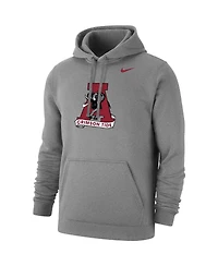 Men's Nike Heathered Gray Alabama Crimson Tide Big and Tall Primary Throwback Logo Club Pullover Hoodie