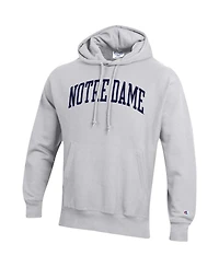 Men's Champion Heathered Gray Notre Dame Fighting Irish Team Arch Reverse Weave Pullover Hoodie