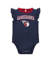 Infant Boys and Girls Navy, Heather Gray Cleveland Guardians Little Fan Two-Pack Bodysuit Set