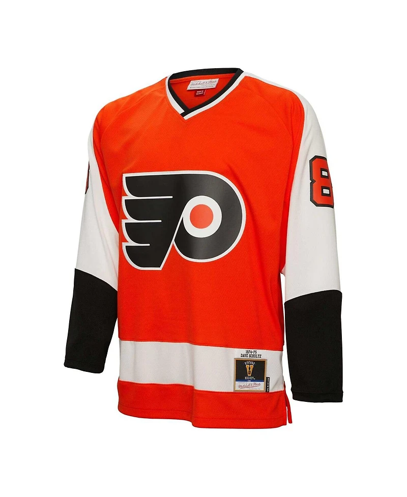 Men's Mitchell & Ness Dave Schultz Orange Philadelphia Flyers 1974 Blue Line Player Jersey