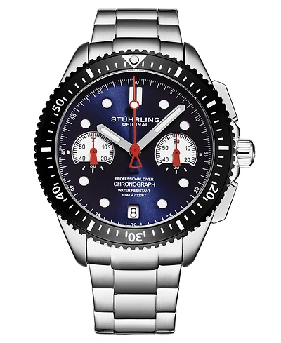Stuhrling Men's Monaco Silver-tone Stainless Steel, Silver-Tone Dial