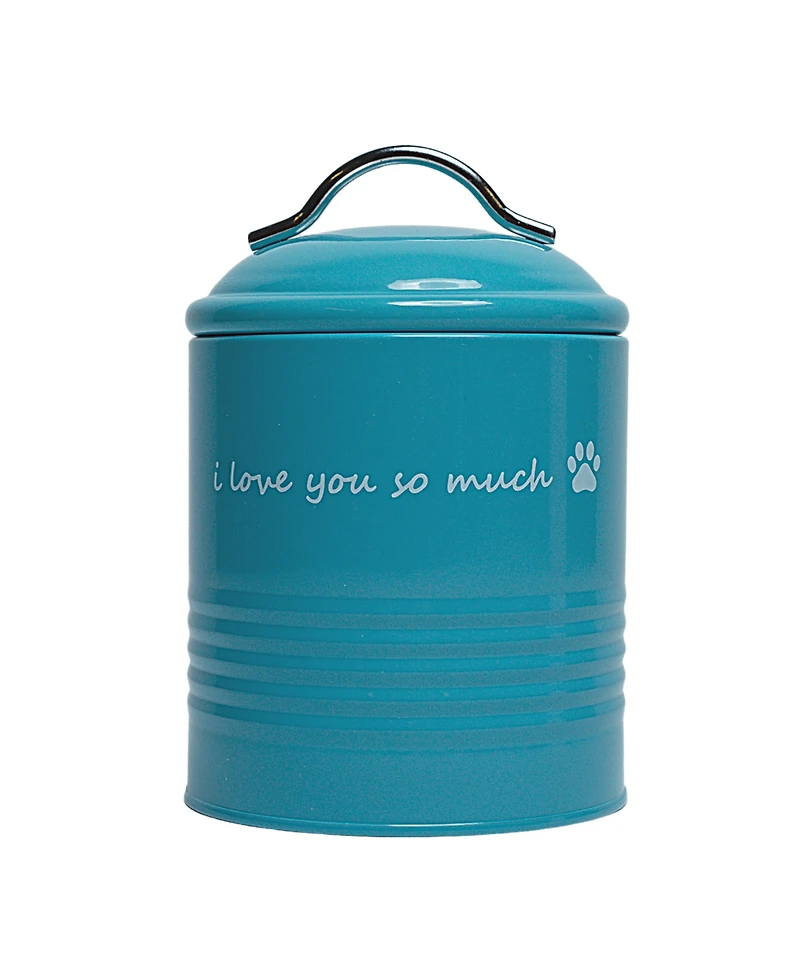 "I Love You So Much" Dog Treat Canister Gift Set – Airtight & Stylish Storage, Durable, Non-Toxic Material (Pink and Blue)