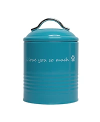 "I Love You So Much" Dog Treat Canister Gift Set – Airtight & Stylish Storage, Durable, Non-Toxic Material (Pink and Blue)