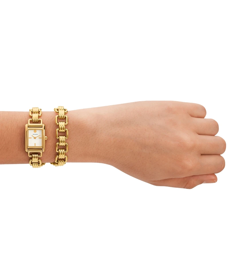 Tory Burch Women's The Eleanor 3-in-1 Gold-Tone Stainless Steel Bracelet Watch 19mm